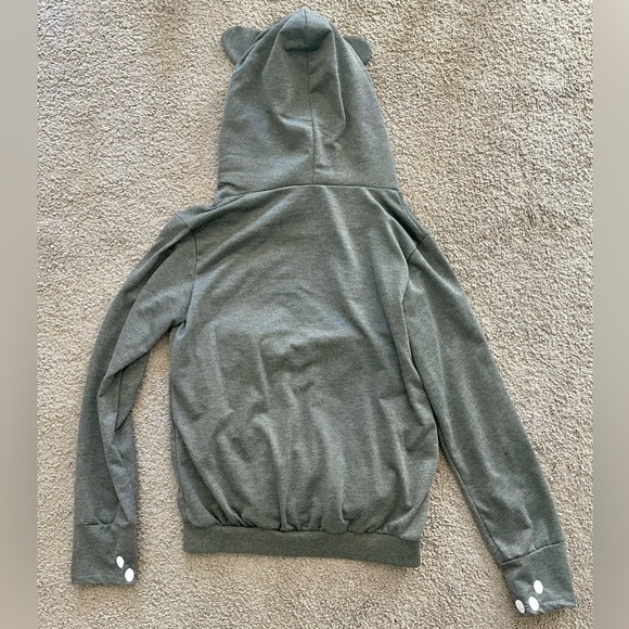Small grey dog pet pouch hooded hoodie jacket pullover - Picture 2 of 4